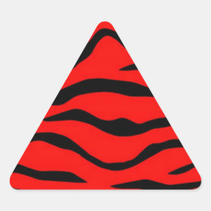 Adesivo Triangular Padrão de Tigre Vermelho