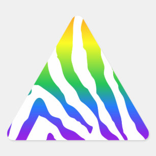 Adesivo Triangular Padrão do Rainbow Zebra