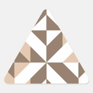 Adesivo Triangular Padrão Geométrico do Cubo Castanho Beige
