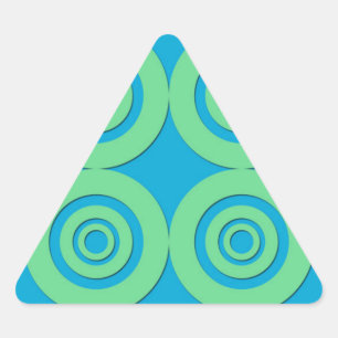 Adesivo Triangular Padrão Moderno Círculos Verde Hortelã Turquesa