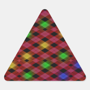 Adesivo Triangular Padrão Multicolor De Verificação De Gingham