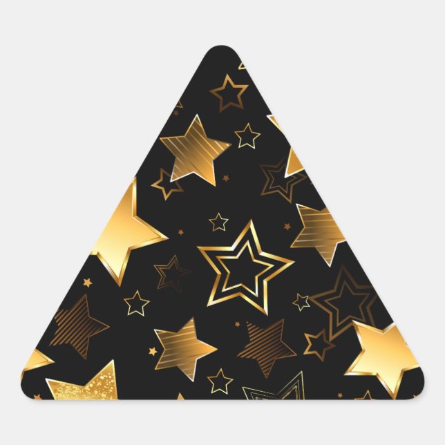 Adesivo Triangular Padrão sem costura com estrelas de Ouro (Frente)