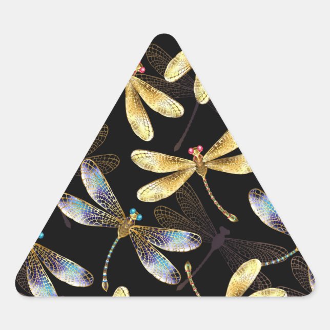 Adesivo Triangular Padrão sem costura com Ouros (Frente)