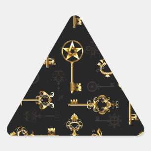 Adesivo Triangular Padrão sem falhas com chaves de Ouro