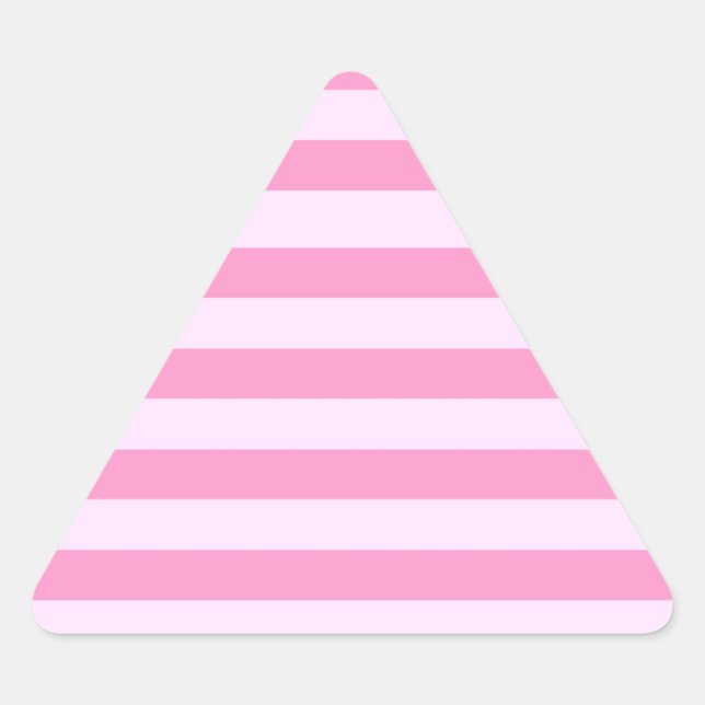 Adesivo Triangular Padrão Simples Moderno de Stripe Rosa Rosa (Frente)