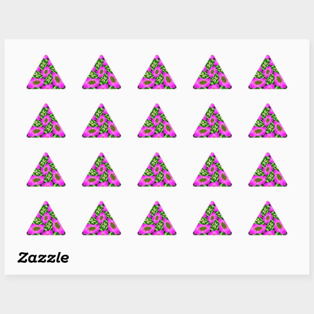 Adesivo Triangular Padrões de Flamingo Rosa (Folha)
