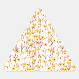 Adesivo Triangular Painted Yellow Daisies