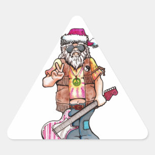Adesivo Triangular Papai noel do Hippie