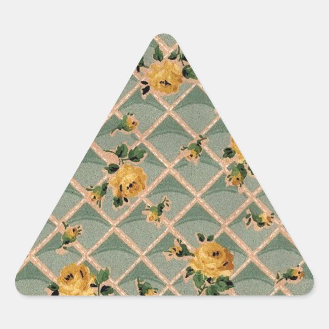 Adesivo Triangular Papel de parede de pinagem amarelo - roscas (Frente)