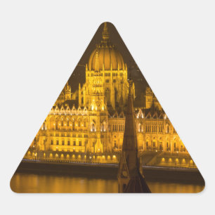 Adesivo Triangular Parlamento húngaro Budapeste por noite