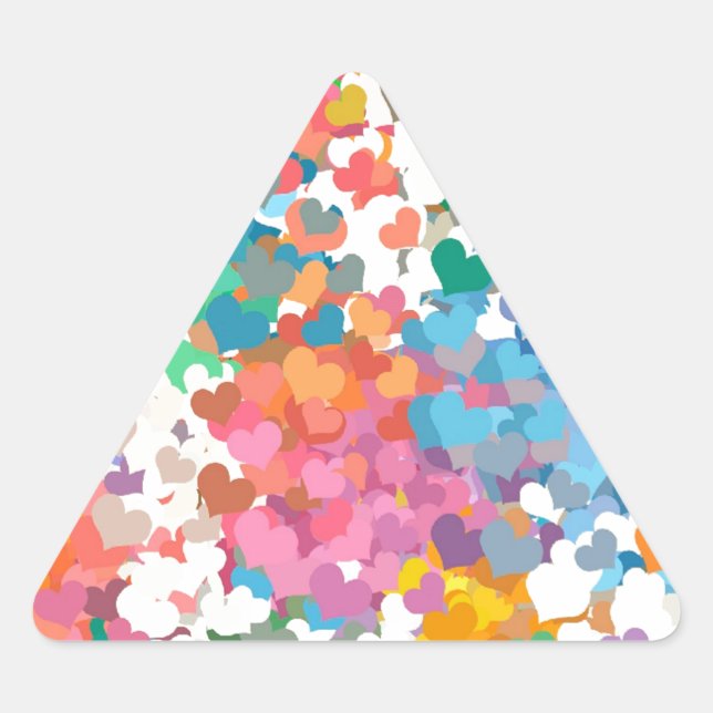 Adesivo Triangular Pastel Confetti Hearts (Frente)