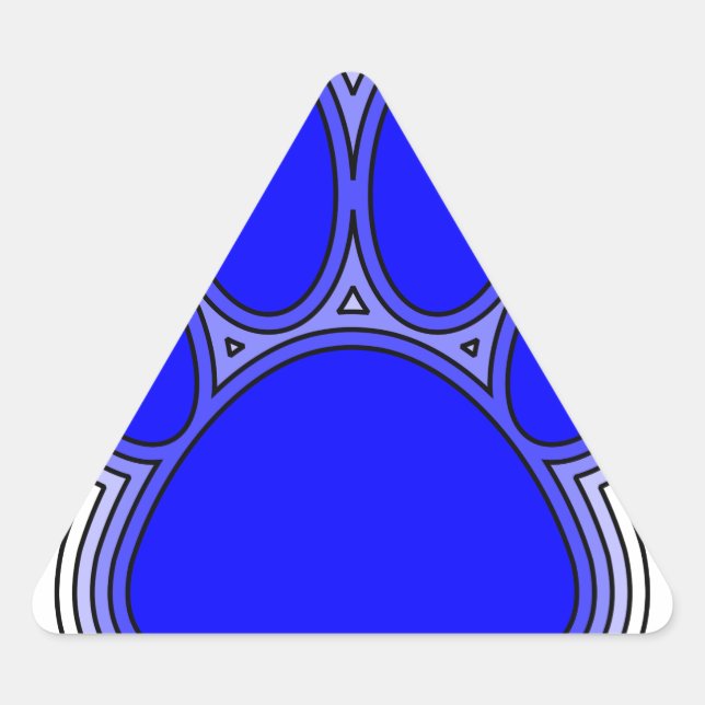Adesivo Triangular Pata de Cachorro em Azul com Contornos (Frente)