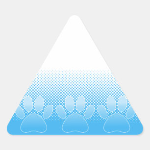 Adesivo Triangular Patas Azuis e Brancas com Fundo de Papel Jornal