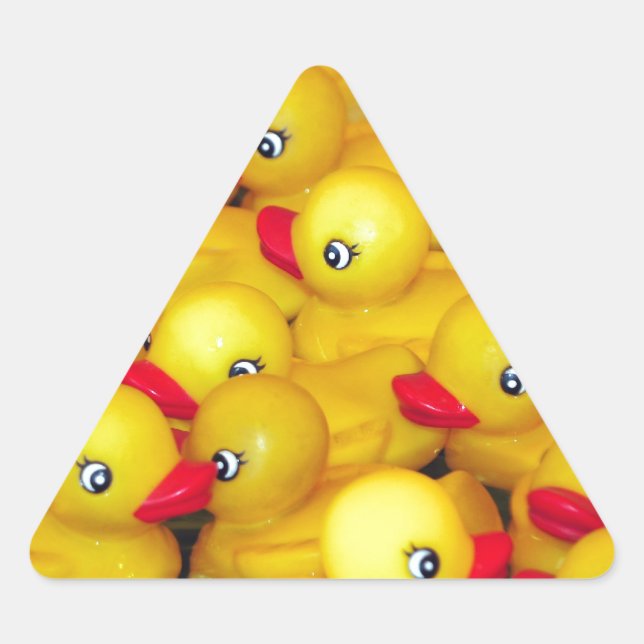 Adesivo Triangular Patos de borracha de cor amarela (Frente)