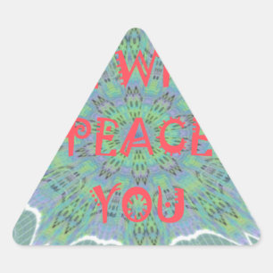 Adesivo Triangular Paz, Amor e Impressão Africana: Paz Esteja Consigo