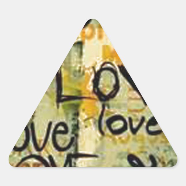 Adesivo Triangular Pegue Um Pequeno Grafite De Amor (Frente)