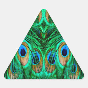 Adesivo Triangular Penas de Pavão Gloriosas
