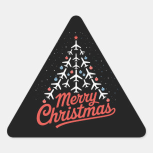Adesivo Triangular Piloto de árvore de Natal de avião