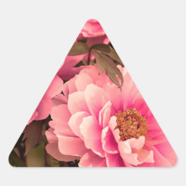 Adesivo Triangular Pink Peony Flower