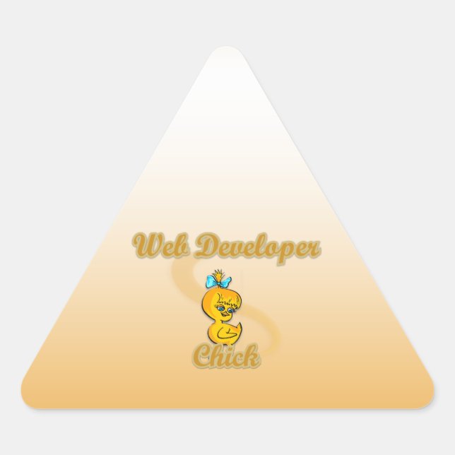 Adesivo Triangular Pintinho para desenvolvedores da Web (Frente)