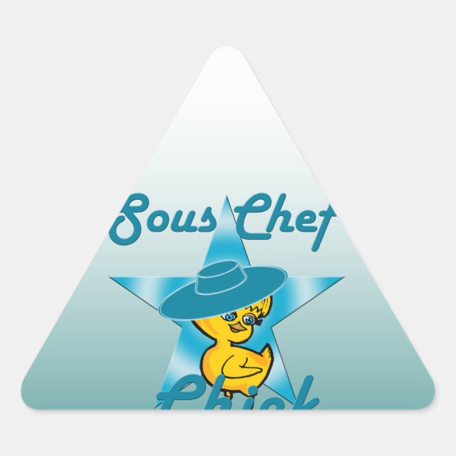 Adesivo Triangular Pintinho Sous Chef nº 7 (Frente)
