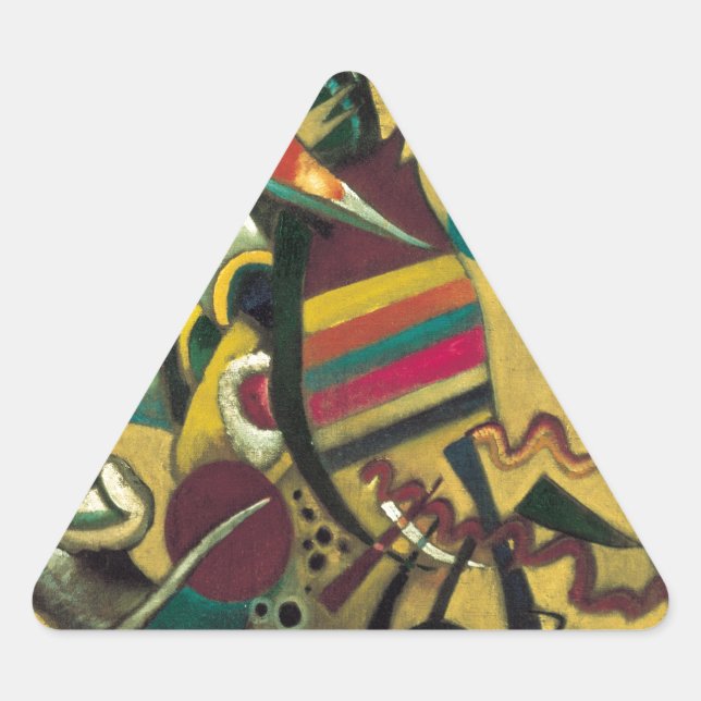 Adesivo Triangular Pintura Abstrata em Tela Pontos de Kandinsky (Frente)