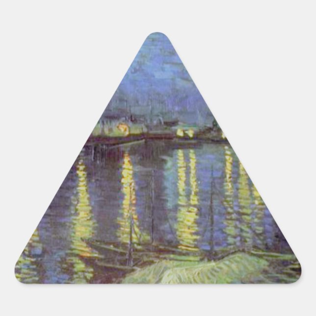 Adesivo Triangular Pintura da Noite Estrelada de Van Gogh (Frente)