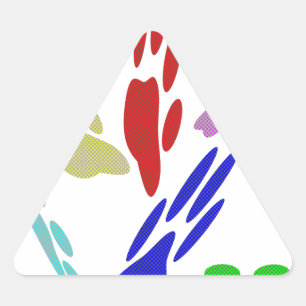 Adesivo Triangular Pintura De Pata De Cachorro Com Bolinhas