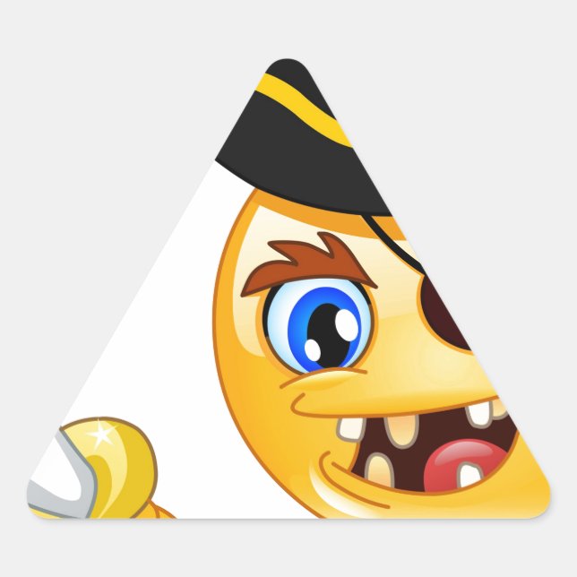 Adesivo Triangular pirata emoji (Frente)