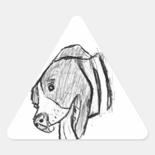 Adesivo Triangular pitbull desenho à mão foto cachorro amante de anim