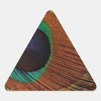 Adesivo Triangular pluma de pavão-1-vermelho e ouro
