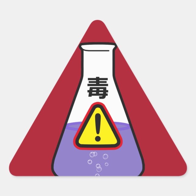 Adesivo Triangular Poison in Japanese kanji (Frente)
