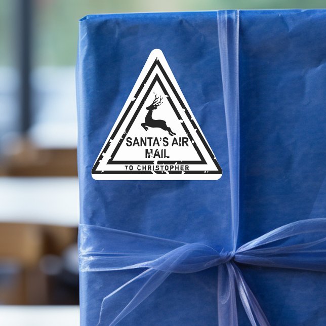 Adesivo Triangular Polo Norte de Papais noeis Carimbo Carimbo (Criador carregado)