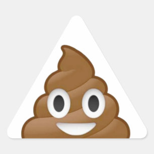 Adesivo Triangular Poop emoji