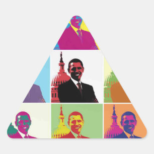 Adesivo Triangular Pop art do presidente Obama