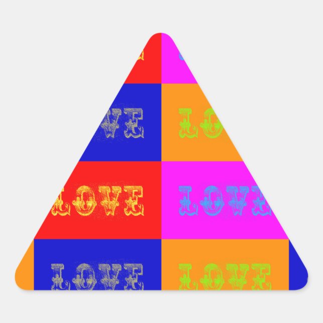 Adesivo Triangular Pop Art Love (Frente)