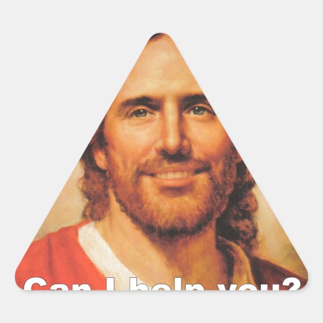 Adesivo Triangular Posso Ajudá-Lo? (Frente)