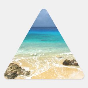 Adesivo Triangular Praia tropical da ilha do paraíso