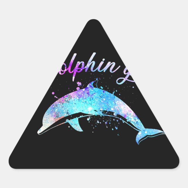 Adesivo Triangular Presente de Dolphin Lover| Garota de Golfinho Galá (Frente)