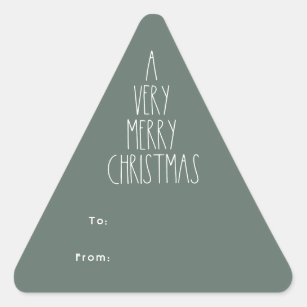 Adesivo Triangular Presente de Natal do Green Boho