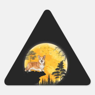 Adesivo Triangular Presente no cão | Corgi Dog Ideias Halloween