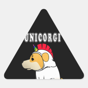 Adesivo Triangular Presente no cão Funny Pembroke Welsh Corgi Unico
