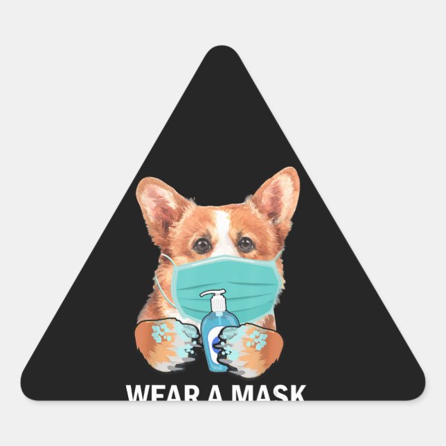 Adesivo Triangular Presente no cão | Máscara de Visto de Máscara Vest (Frente)