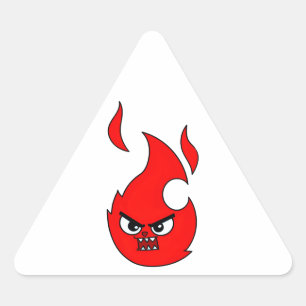 Adesivo Triangular Presentes engraçados do Fire emoji