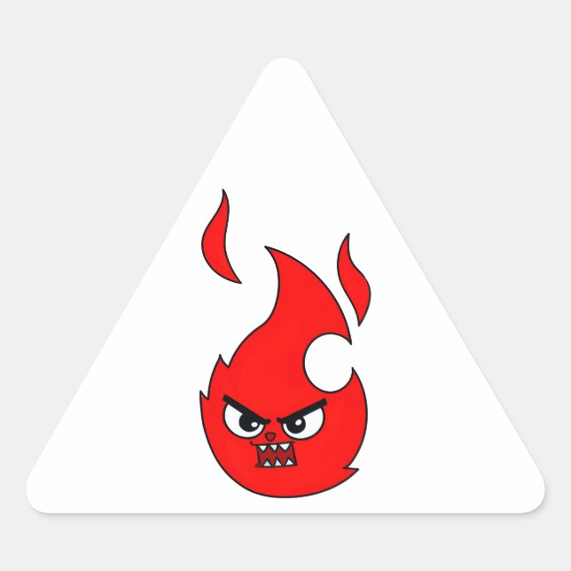 Adesivo Triangular Presentes engraçados do Fire emoji (Frente)