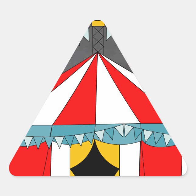 Adesivo Triangular Presentes para Festa de Circo (Frente)