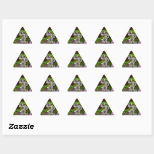 Adesivo Triangular Primavera de Heather flor verde florescente branco