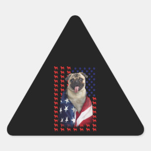 Adesivo Triangular Puggy USA American Flag