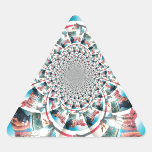 Adesivo Triangular Quênia Tapeçaria Caleidoscópio Impressão de Arte