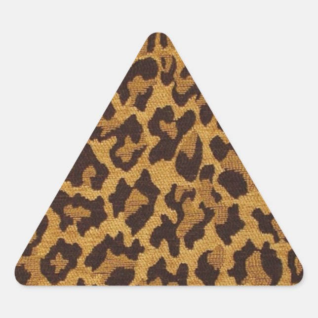 Adesivo Triangular RAB Rockabilly Leopard Print Brown Dourado (Frente)